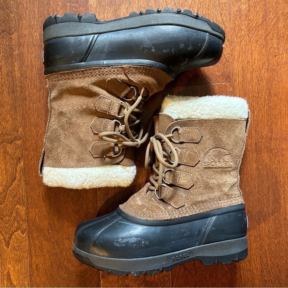 Sorel Men's "Sudbury" Winter Boots, Brown Suede Leather and Black Rubber, Size 7 - Picture 1 of 16